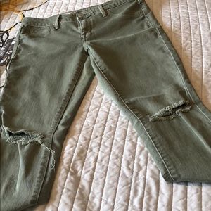 Green skinny ankle pants!